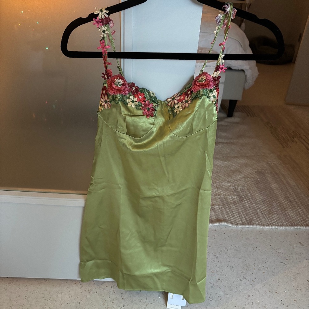 Green commense dress